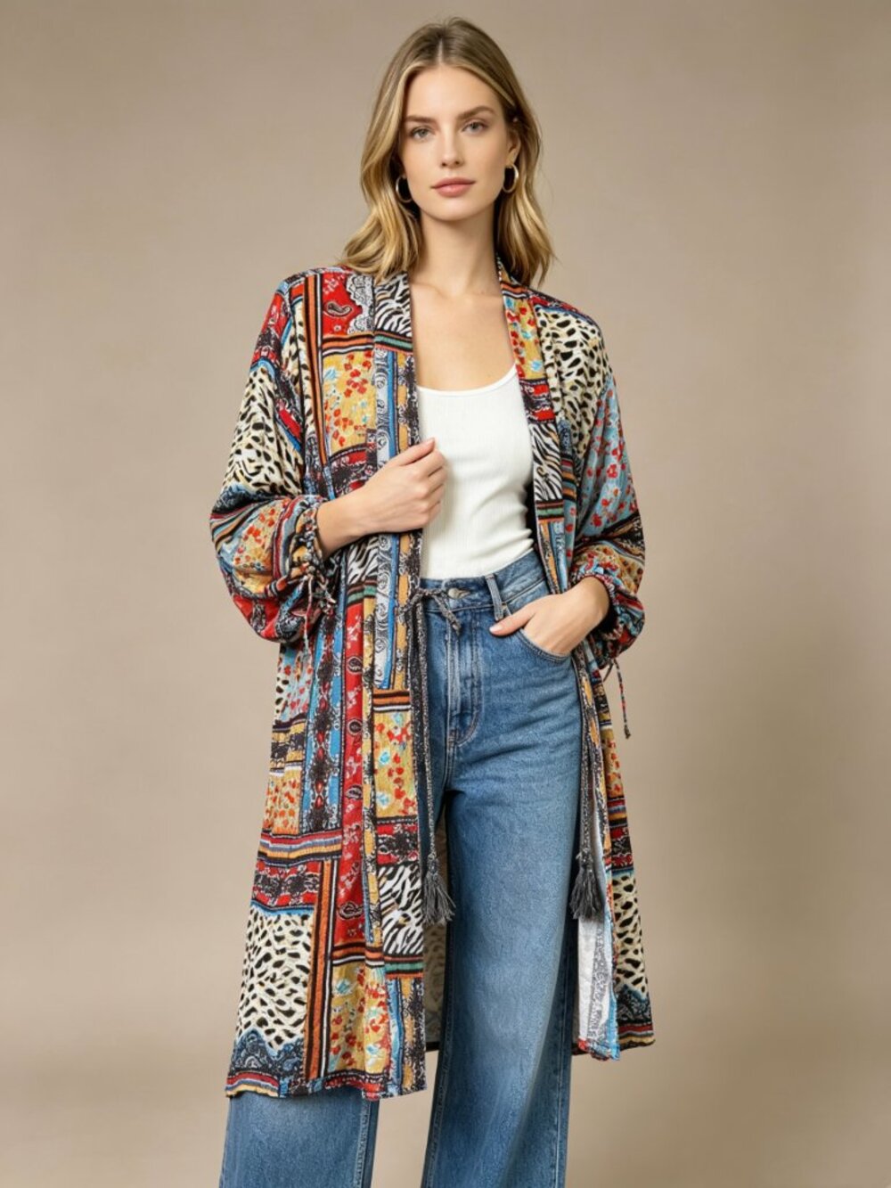 NWOT Johnny Was Bibi Silk Blend Velvet KIMONO Floral Coat Sz S